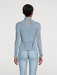 Seamless Cut-Out Turtleneck Top