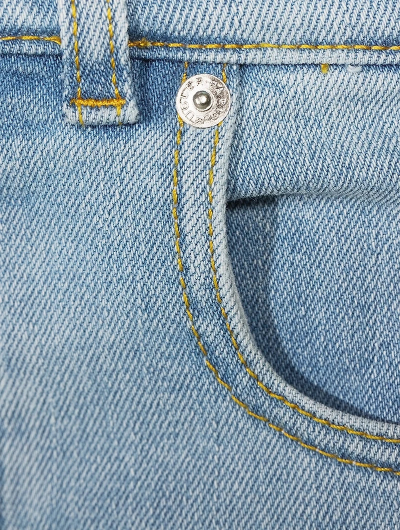 Bi-Material Spiral Skinny Jeans