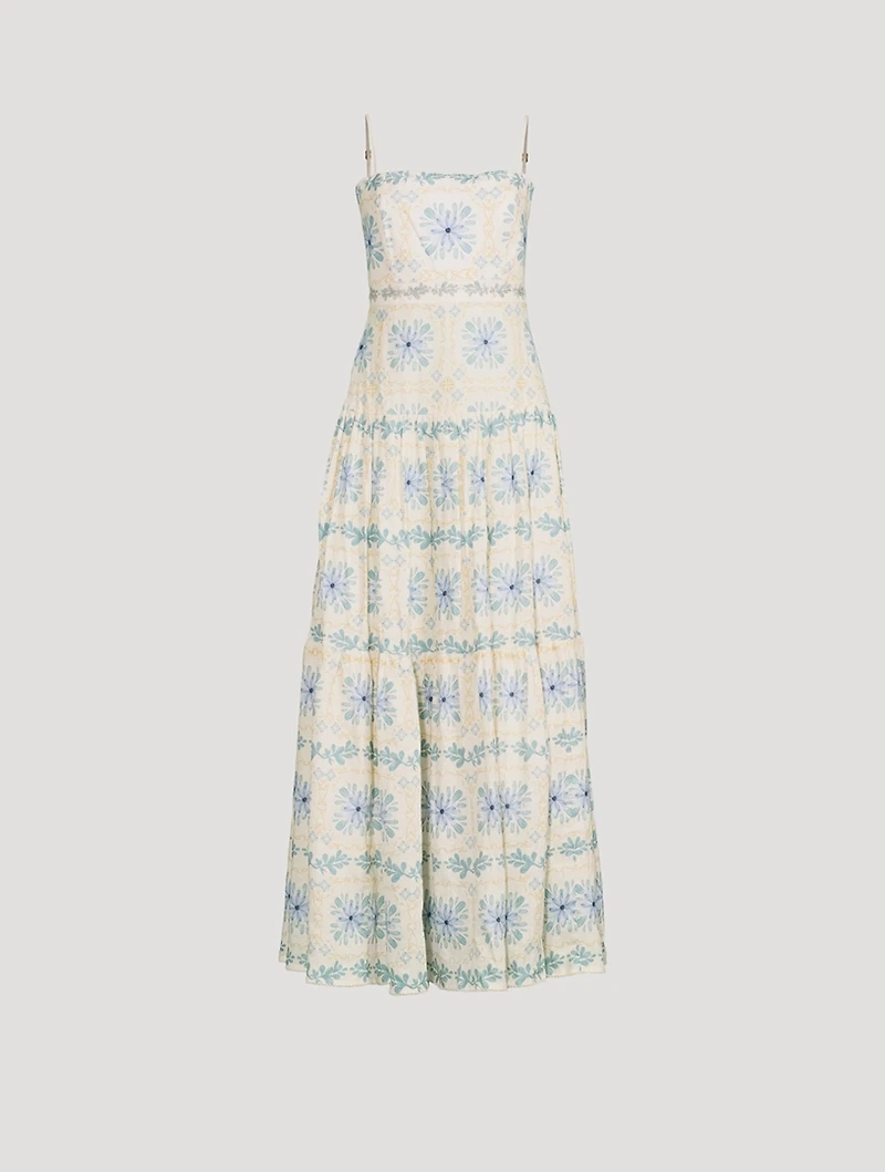 Lima Printed Linen Maxi Dress