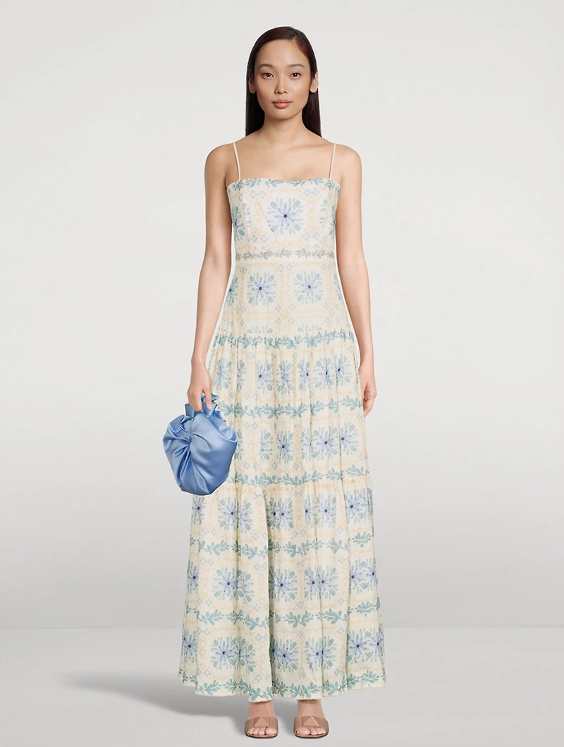 Lima Printed Linen Maxi Dress