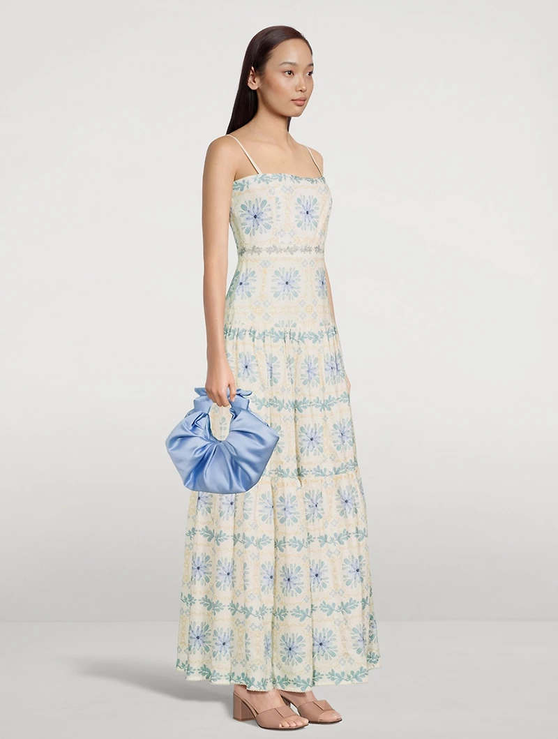 Lima Printed Linen Maxi Dress