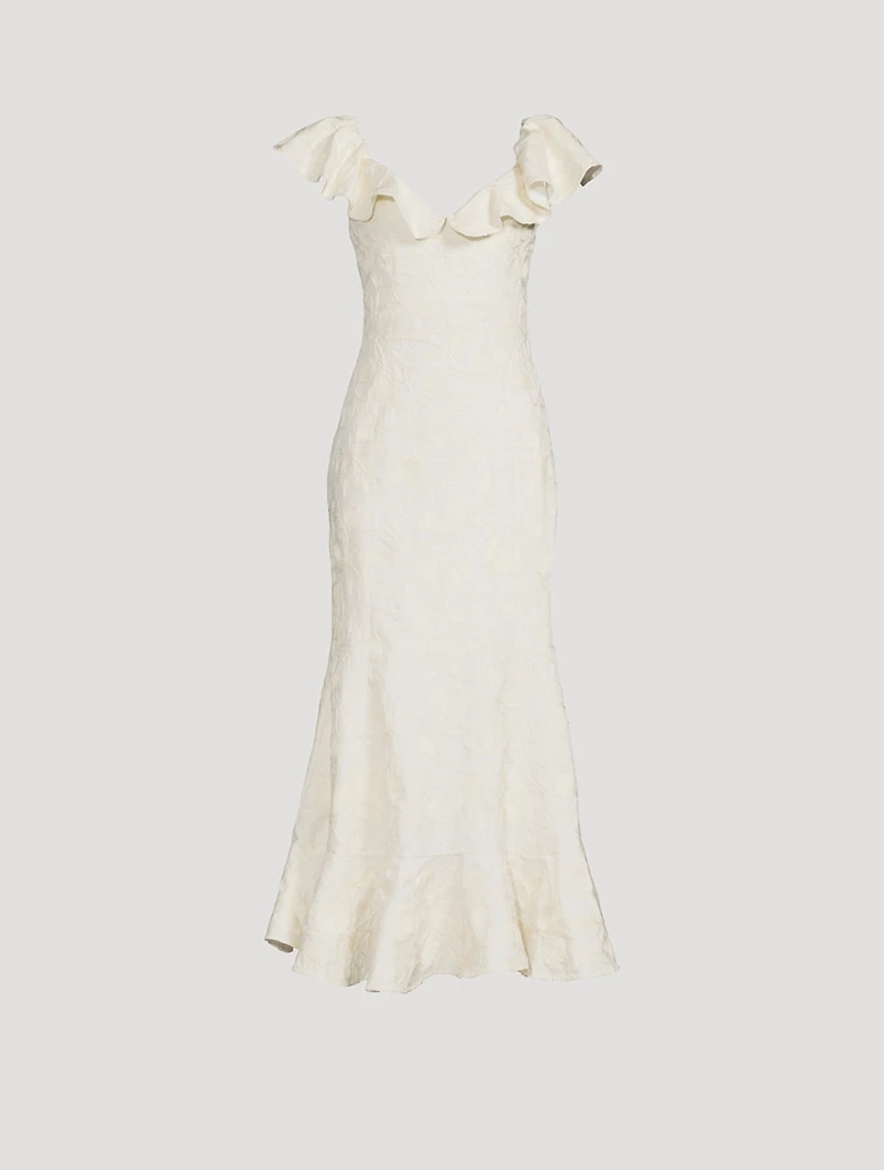 Izote Ruffled Linen Maxi Dress