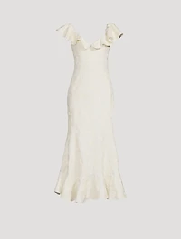 Izote Ruffled Linen Maxi Dress