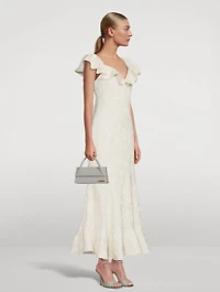 Izote Ruffled Linen Maxi Dress
