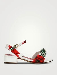 Canvas Heel Sandals Poppy Print