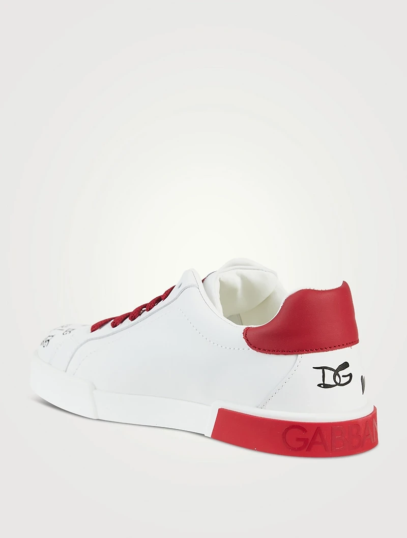 Portofino Leather Sneakers Poppy Print
