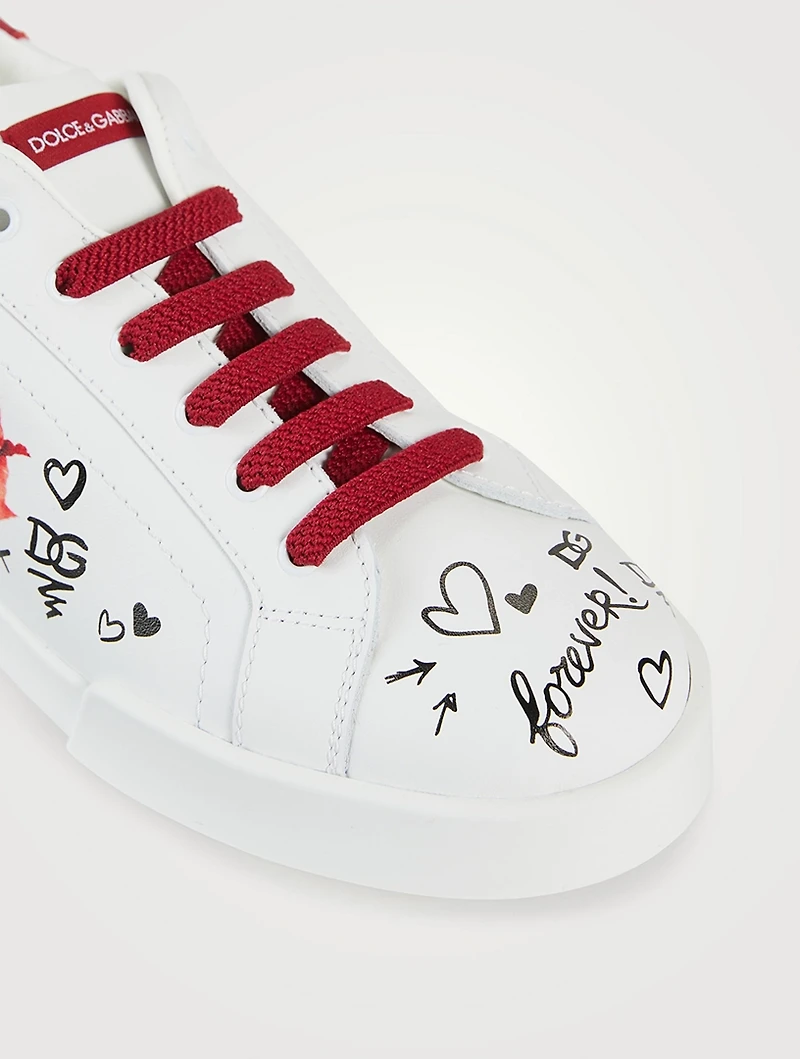 Portofino Leather Sneakers Poppy Print