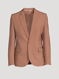 Wool Jacket With Chiffon Inner Bib