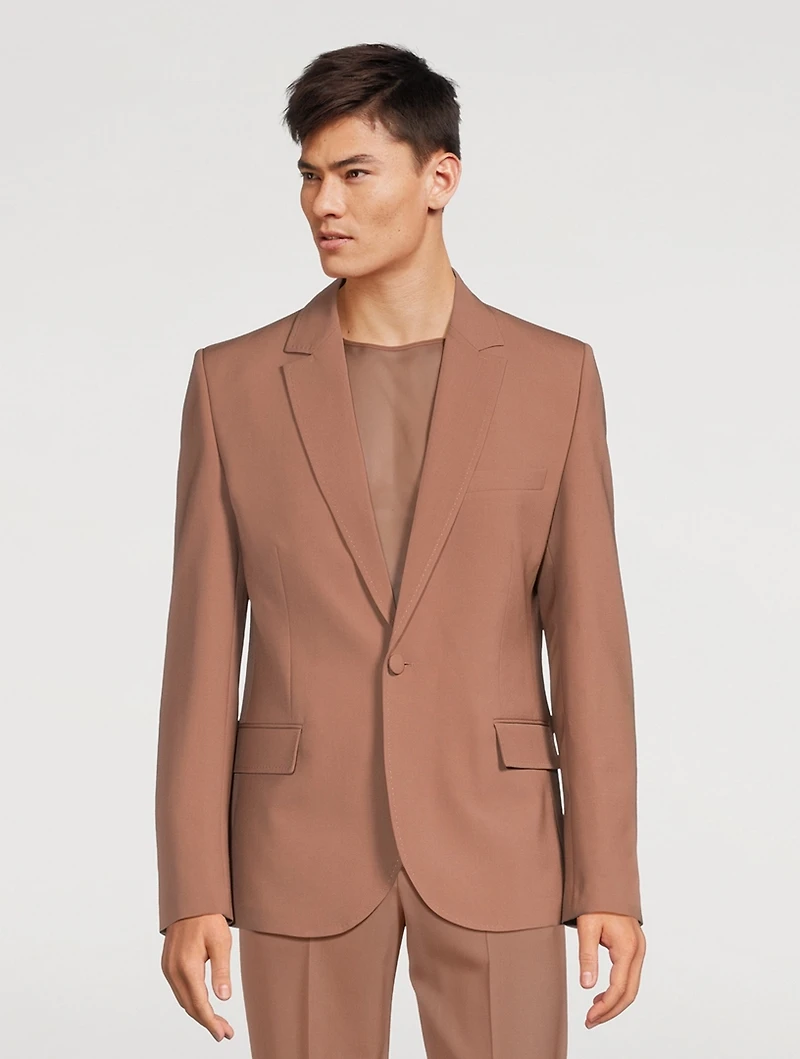 Wool Jacket With Chiffon Inner Bib