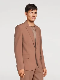 Wool Jacket With Chiffon Inner Bib