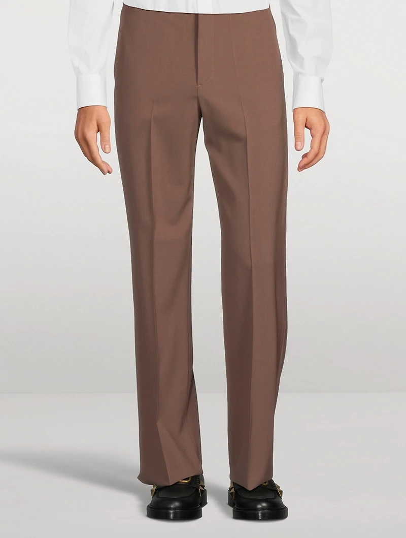 Wool Straight-Leg Pants