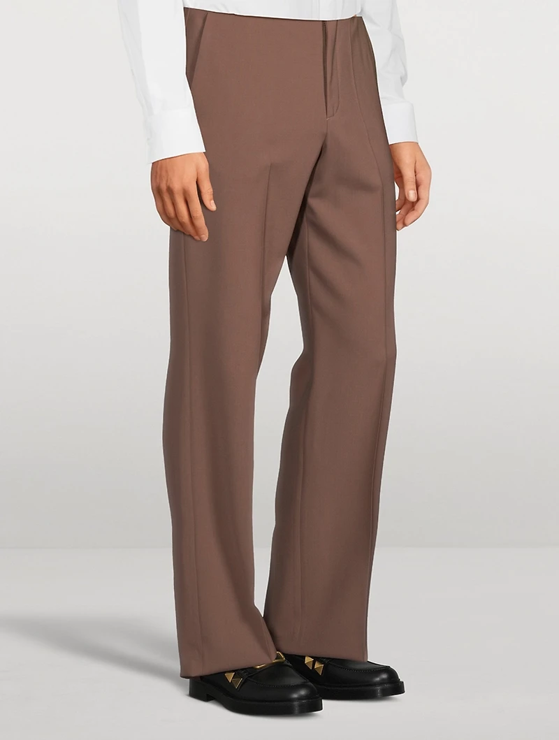 Wool Straight-Leg Pants