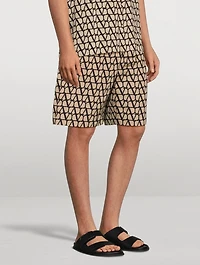 Silk Faille Shorts Toile Iconographe Print