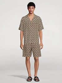 Silk Faille Shorts Toile Iconographe Print