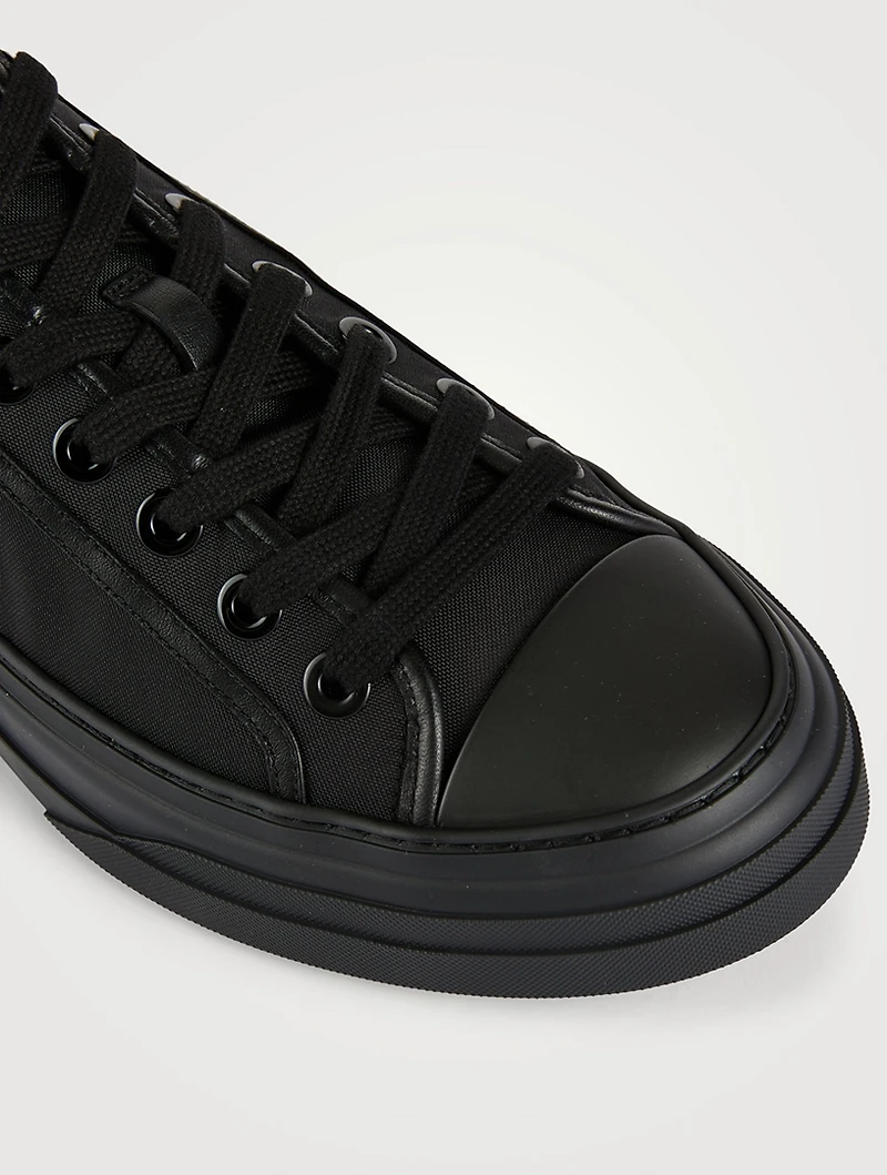 Totaloop Nylon And Leather Low-Top Sneakers