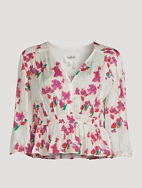 Edon Peplum Top Floral Print