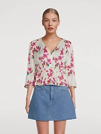 Edon Peplum Top Floral Print