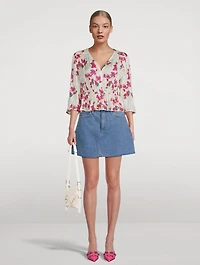 Edon Peplum Top Floral Print