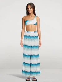 Wide-Leg Pants Wavy Chevron