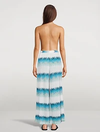 Wide-Leg Pants Wavy Chevron