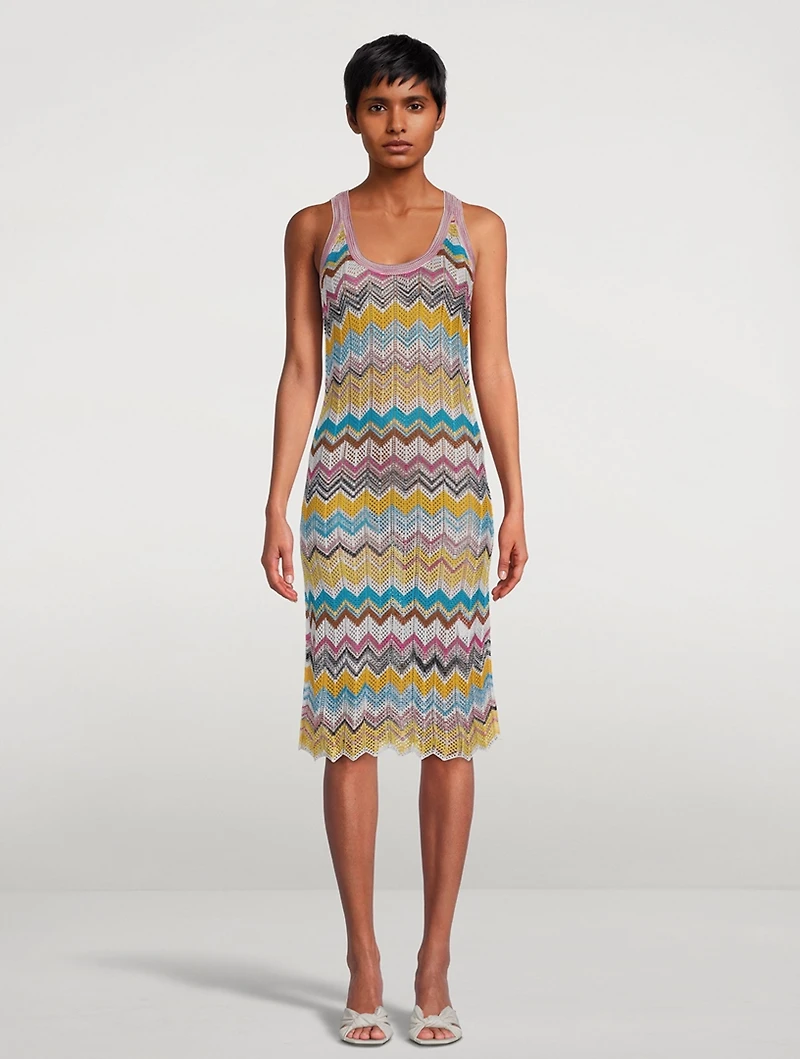 Midi Cover-Up Dress Chevron