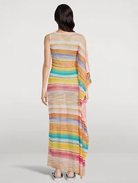 Draped One-Shoulder Maxi Coverup