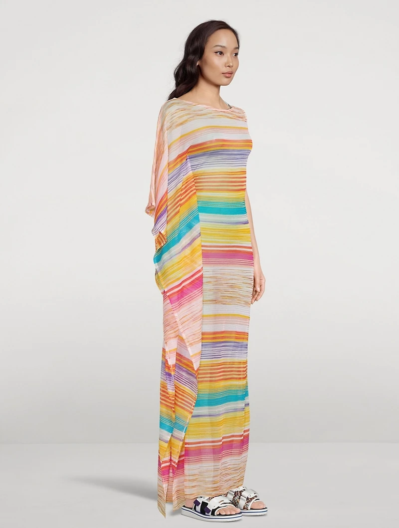Draped One-Shoulder Maxi Coverup