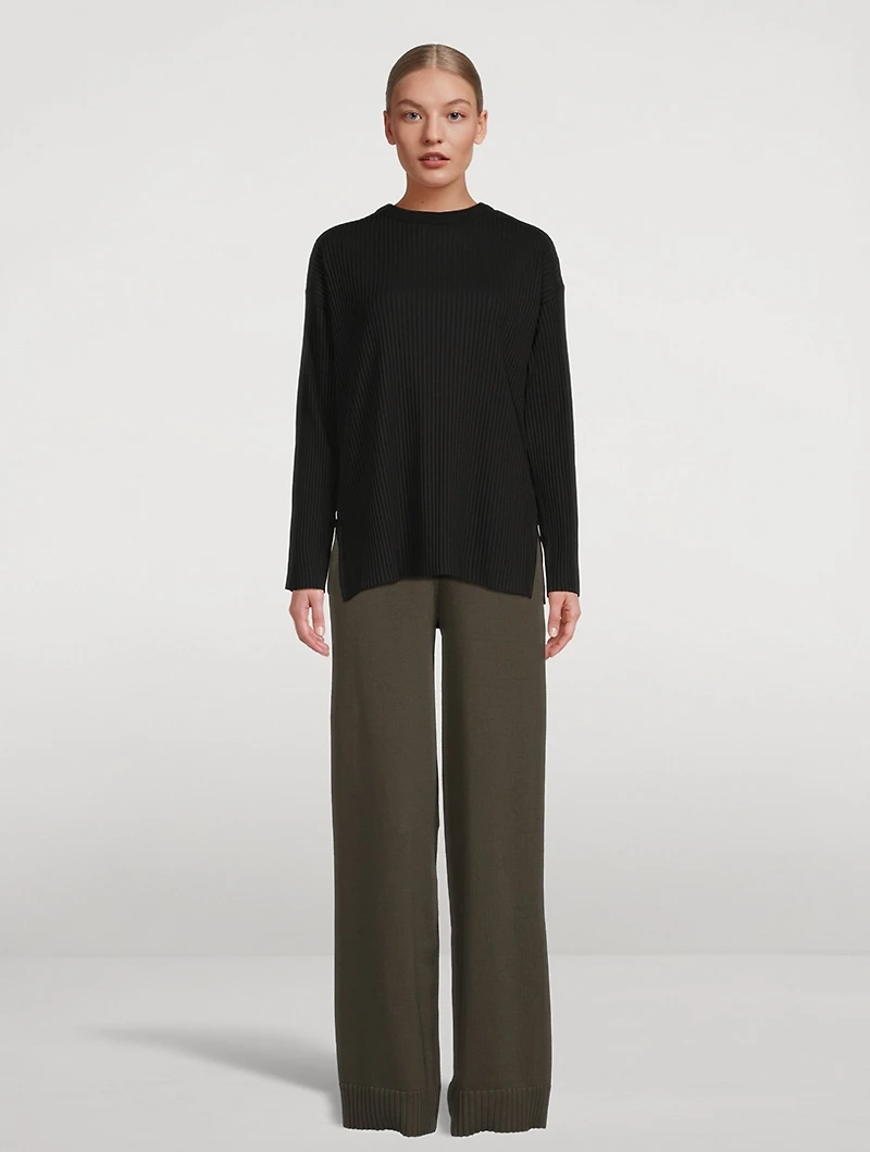 Ribbed Long-Sleeve Top