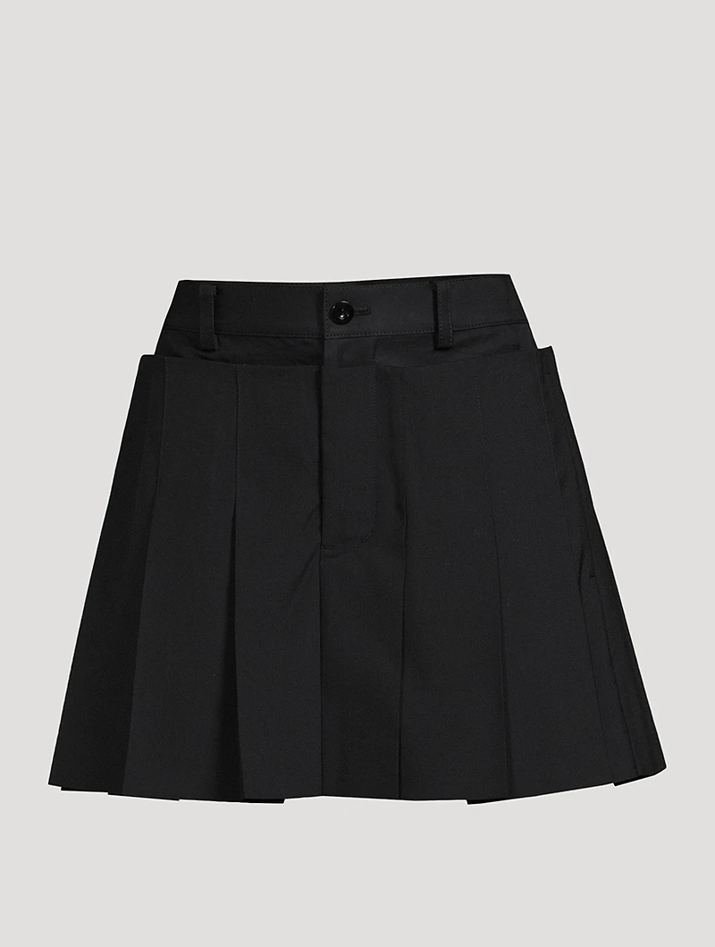 Suiting Mix Pleated Shorts