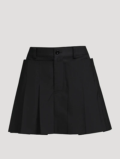 Suiting Mix Pleated Shorts