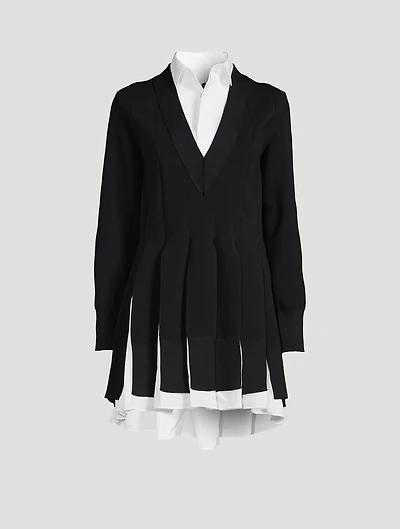 Knit x Poplin Mini Dress