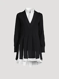 Knit x Poplin Mini Dress