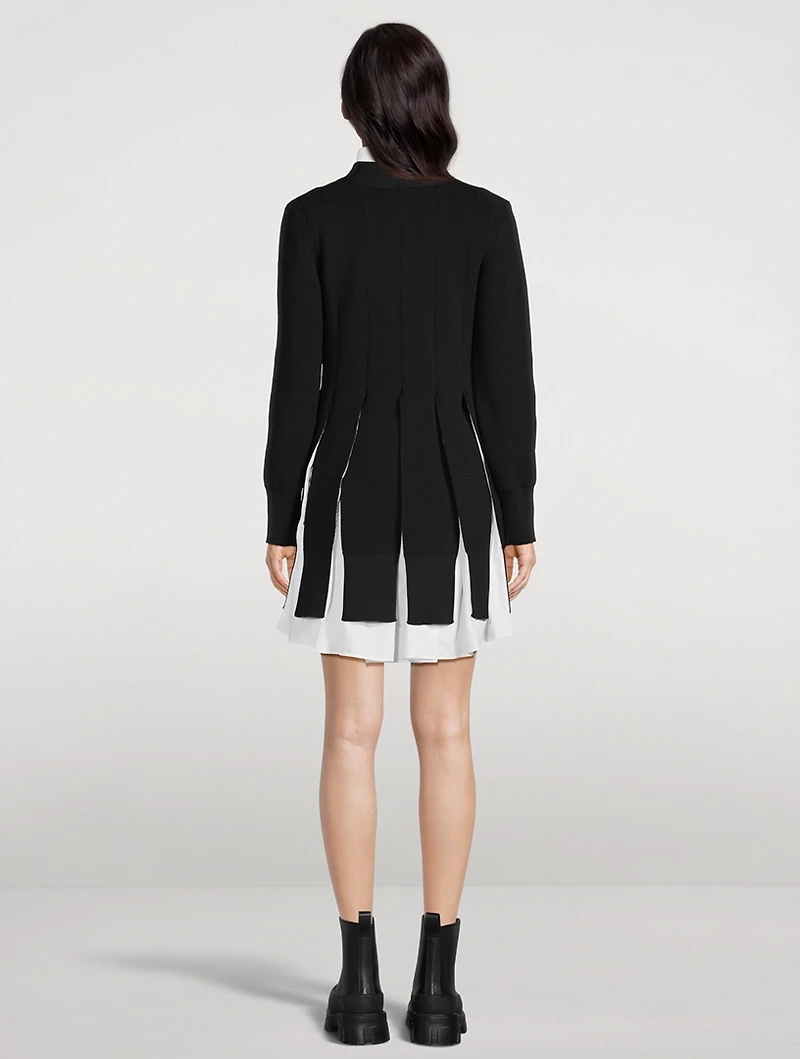 Knit x Poplin Mini Dress