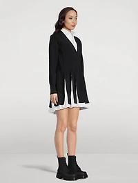 Knit x Poplin Mini Dress
