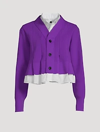 Knit x Poplin Cardigan