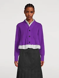 Knit x Poplin Cardigan