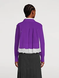 Knit x Poplin Cardigan