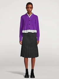 Knit x Poplin Cardigan