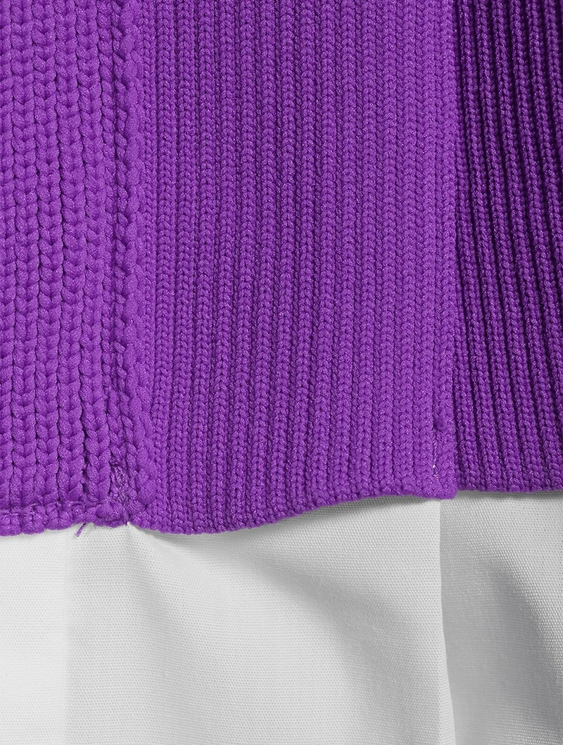 Knit x Poplin Cardigan