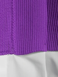 Knit x Poplin Cardigan