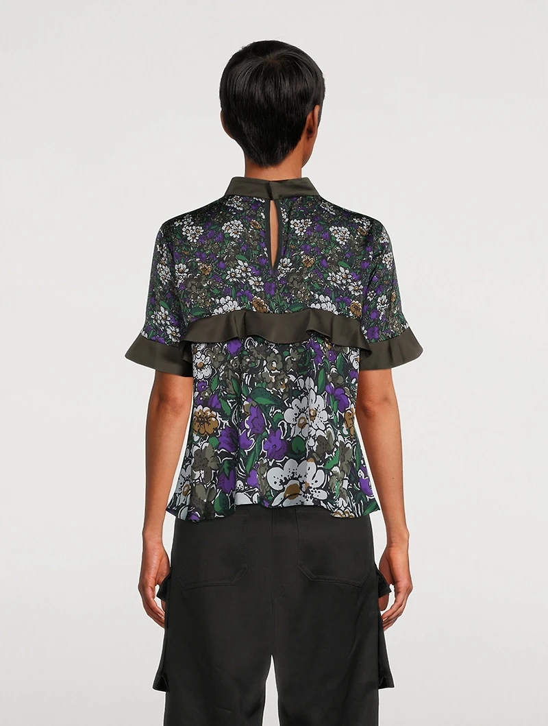 Ruffled Blouse Floral Print