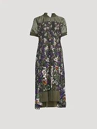 Nylon Bomber Dress Floral Print