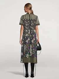 Nylon Bomber Dress Floral Print