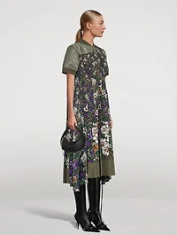 Nylon Bomber Dress Floral Print