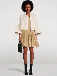 Bell-Sleeve Nylon Bomber Jacket