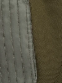 Nylon Twill Pleated Flare Trousers