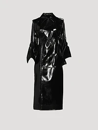Bell-Sleeve Patent Trench Coat