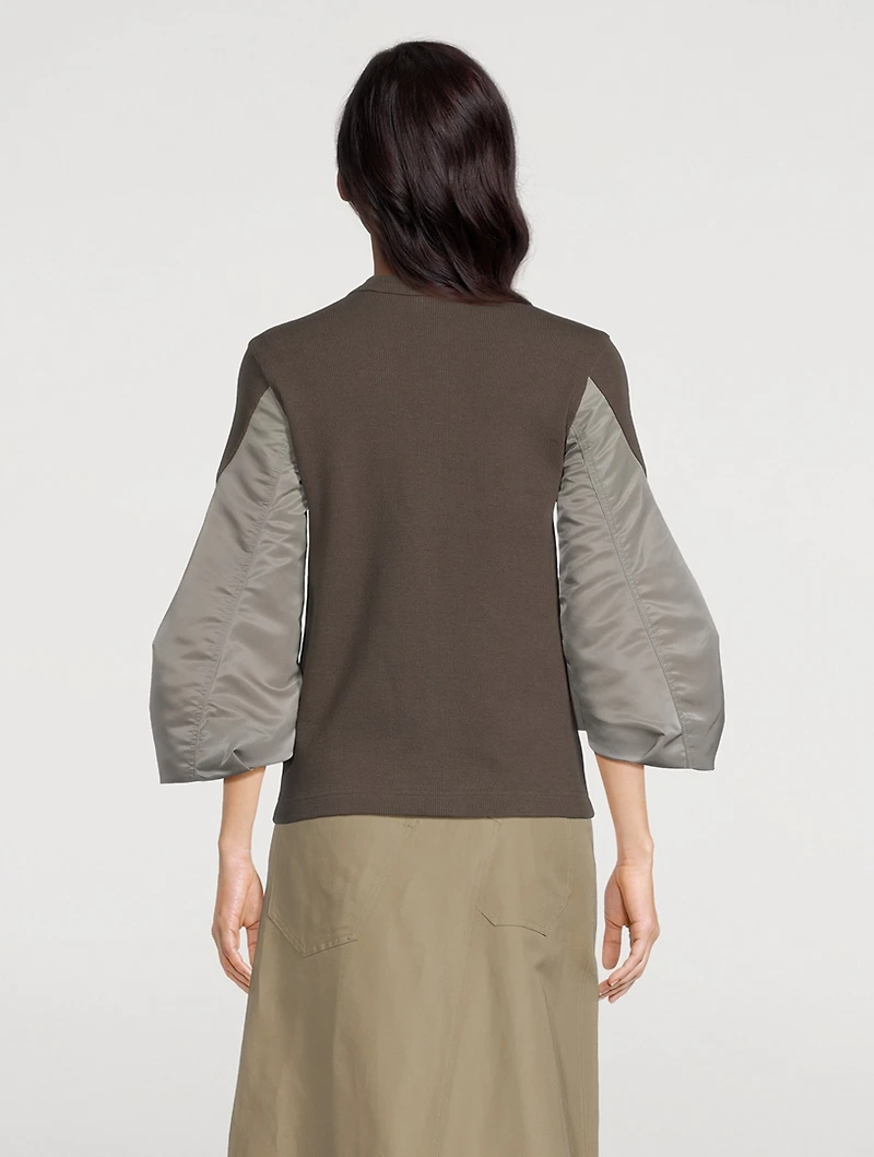Bell-Sleeve Jersey Sweater