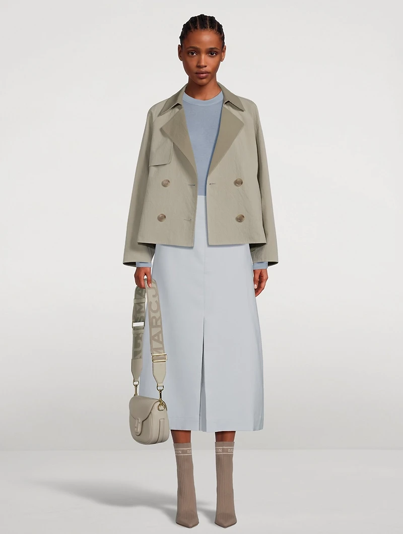 Strike Wool And Silk Midi Skirt