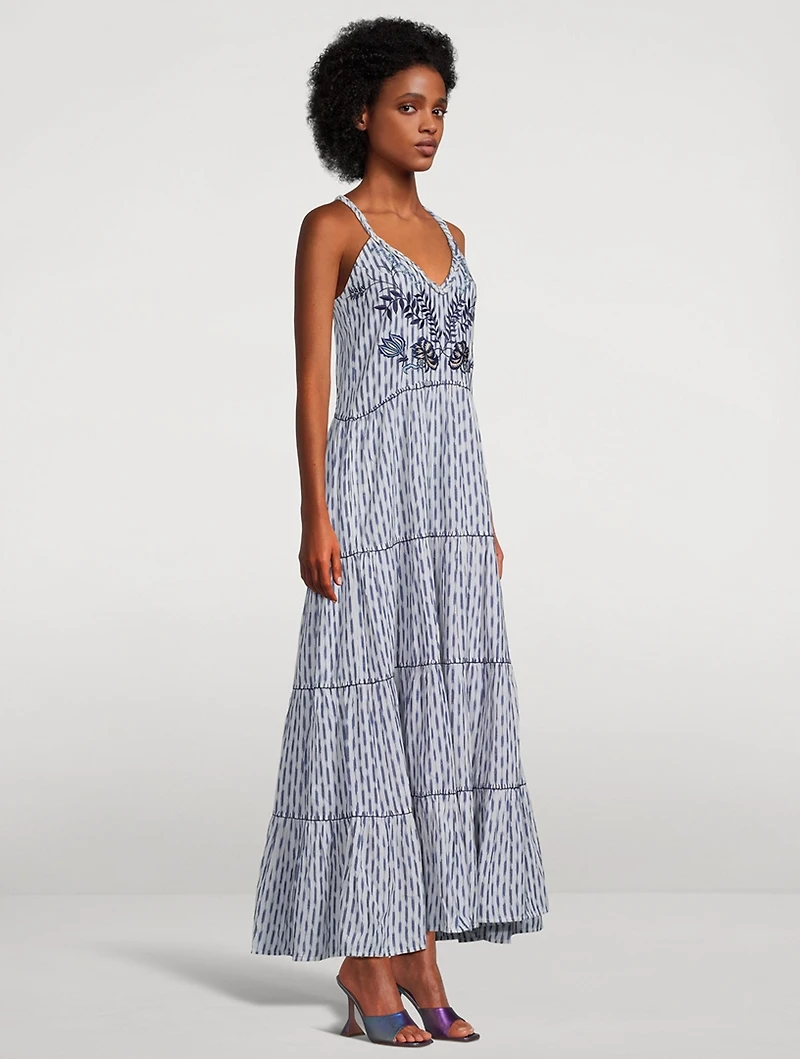 Marieta Printed Organic Cotton Long Dress